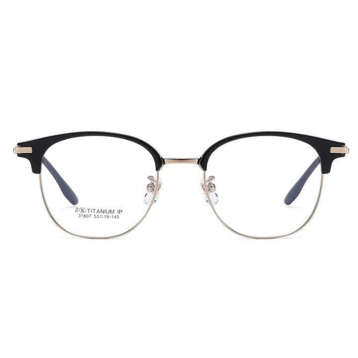 Bclear Unisex Full Rim Browline Titanium Eyeglasses SM-31807 - view 6