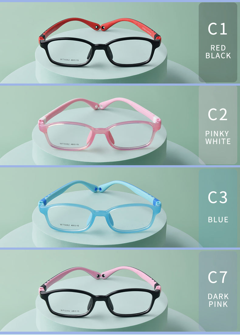 Secg Unisex Youths Full Rim Square Tr 90 Silicone Eyeglasses 5082 — view 6 | Secg at FuzWeb