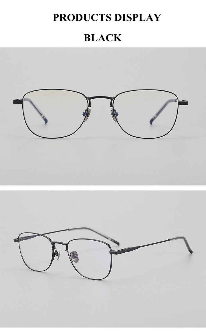 Chashma Unisex Full Rim Polygon Square Titanium Eyeglasses 887465.