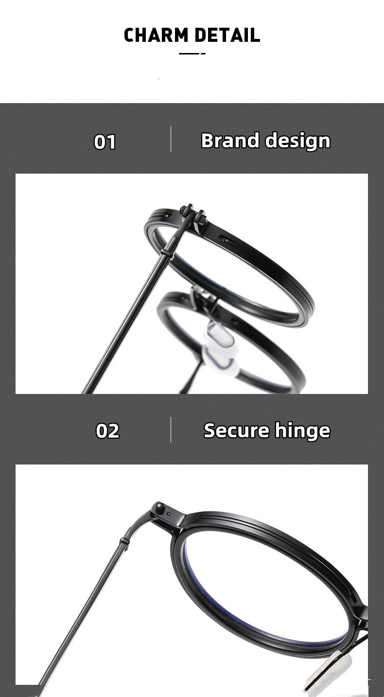 Kocolior Unisex Full Rim Round Acetate Alloy Hyperopic Reading Glasses 10749.
