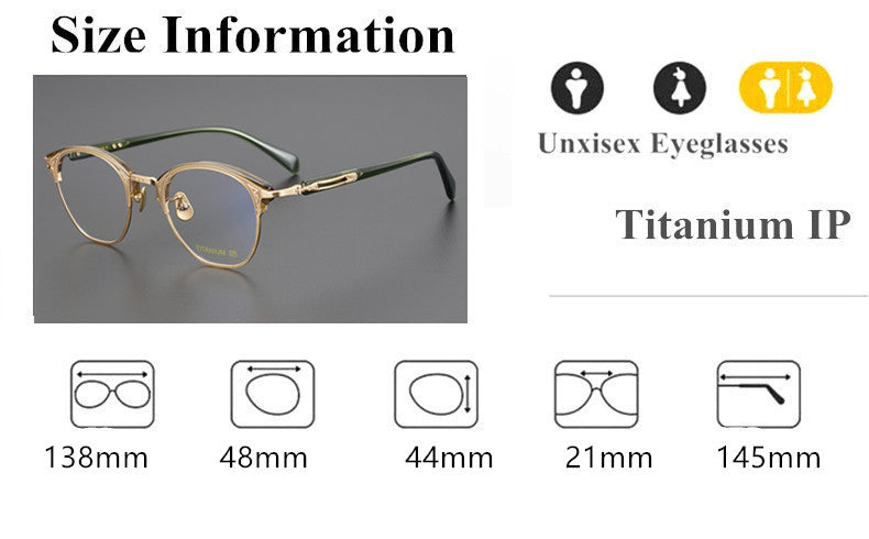 Aimee Unisex Full Rim Square Titanium Acetate Eyeglasses 5051 — view 1 | Aimee at FuzWeb