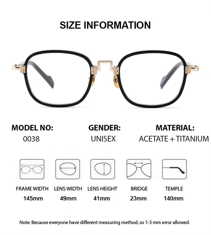 Chashma Unisex Full Rim Square Acetate Titanium Eyeglasses 190038 — view 2 | Chashma at FuzWeb