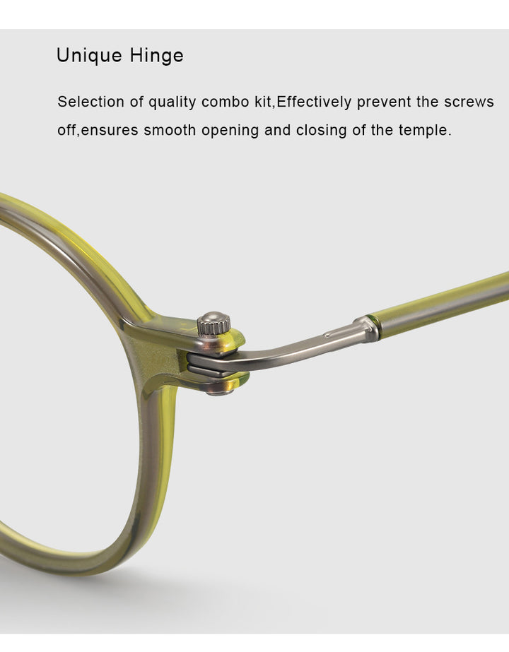 Krasivyy Unisex Full Rim Round Acetate Titanium Eyeglasses 45883.