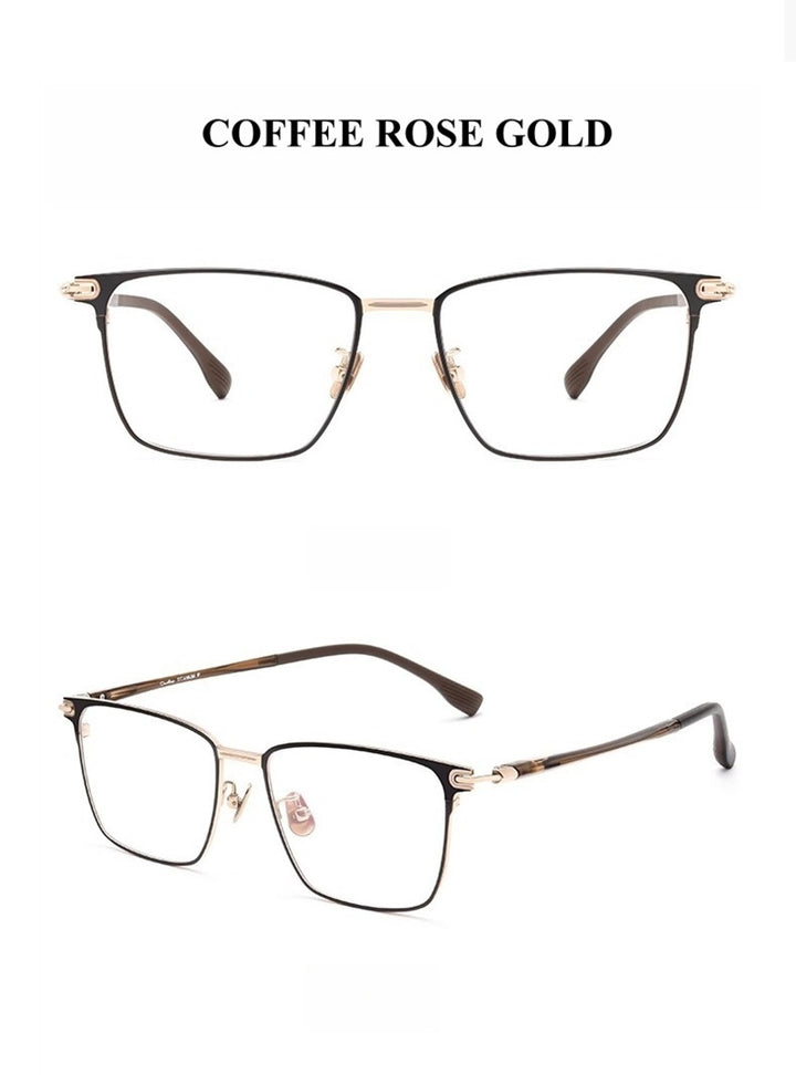 Chashma Ochki Unisex Full Rim Square Titanium Eyeglasses 888013.