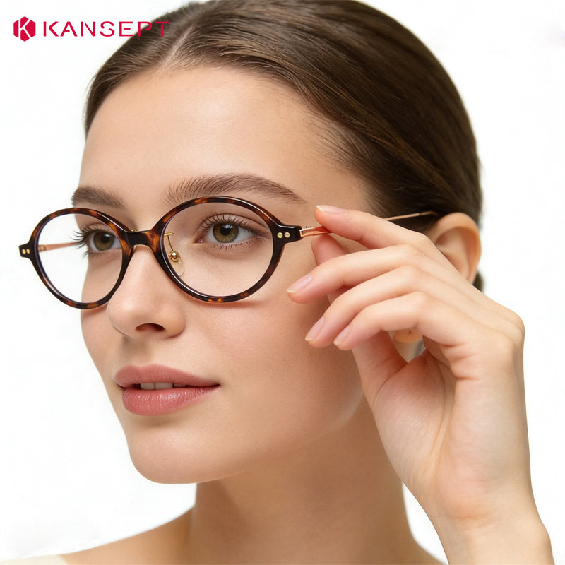 Kansept Unisex Full Rim Oval Tr 90 Metal Frames 180100 — view 2 | Kansept at FuzWeb