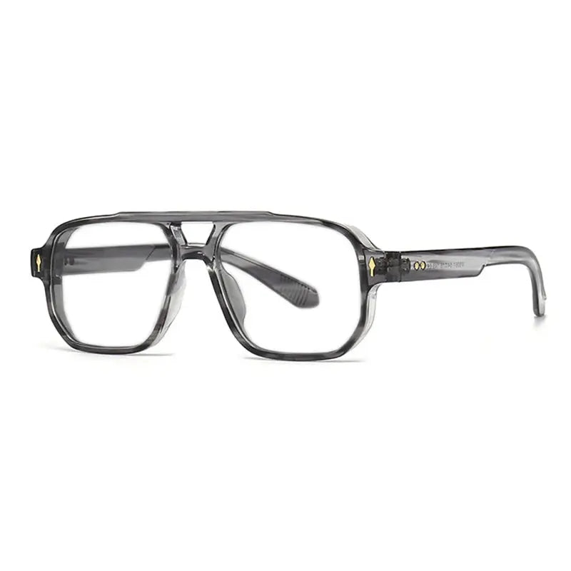 Kocolior Unisex Full Rim Square Double Bridge Tr 90 Alloy Reading Glasses 76061.