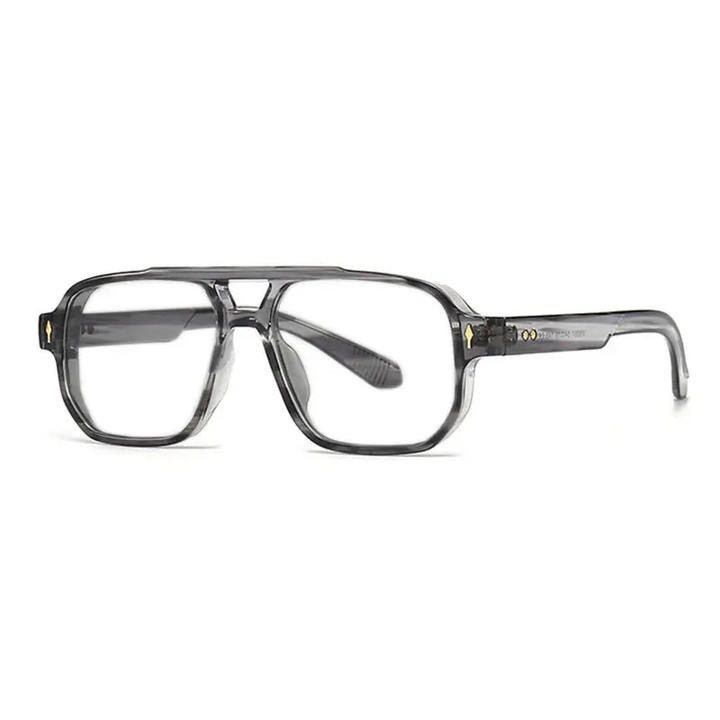 Kocolior Unisex Full Rim Square Double Bridge Tr 90 Alloy Reading Glasses 76061.