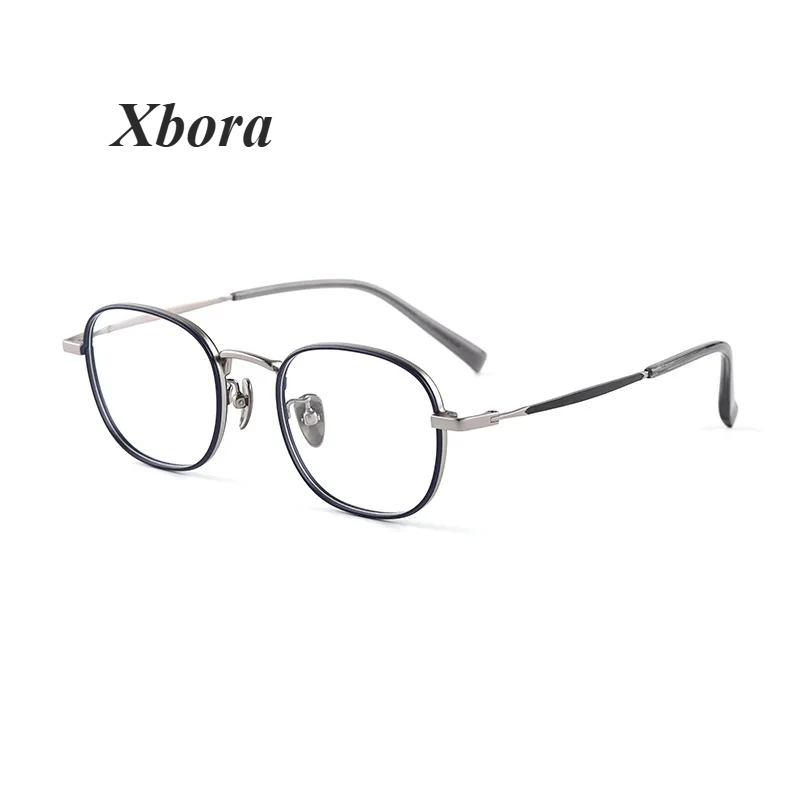 Xbora Women's Full Rim Flat Top Round Titanium Eyeglasses 98507
