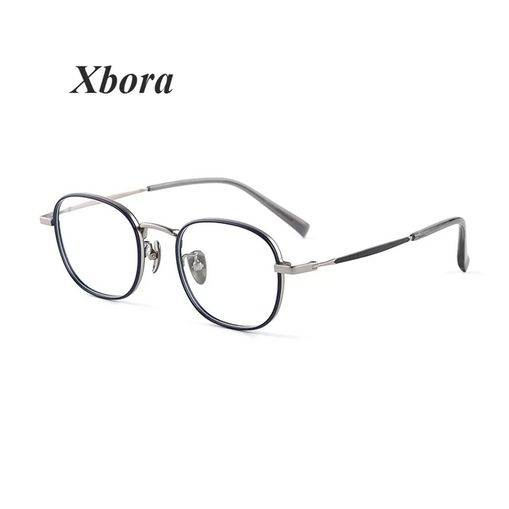 Xbora Women's Full Rim Flat Top Round Titanium Eyeglasses 98507