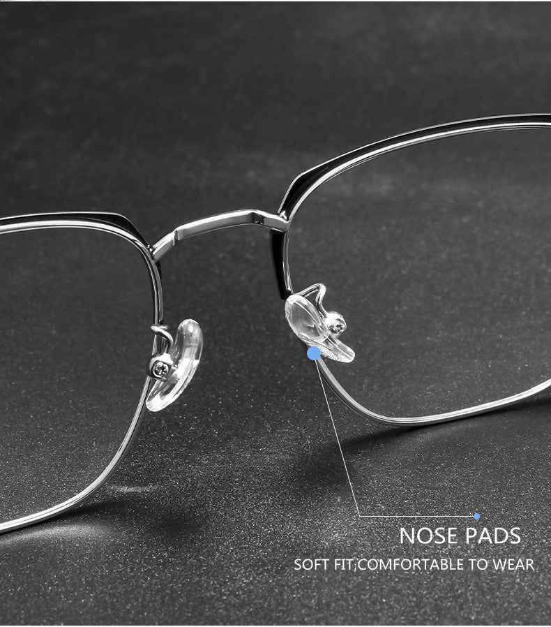 Kocolior Unisex Full Rim Square Titanium Alloy Hyperopic Reading Glasses 6120.