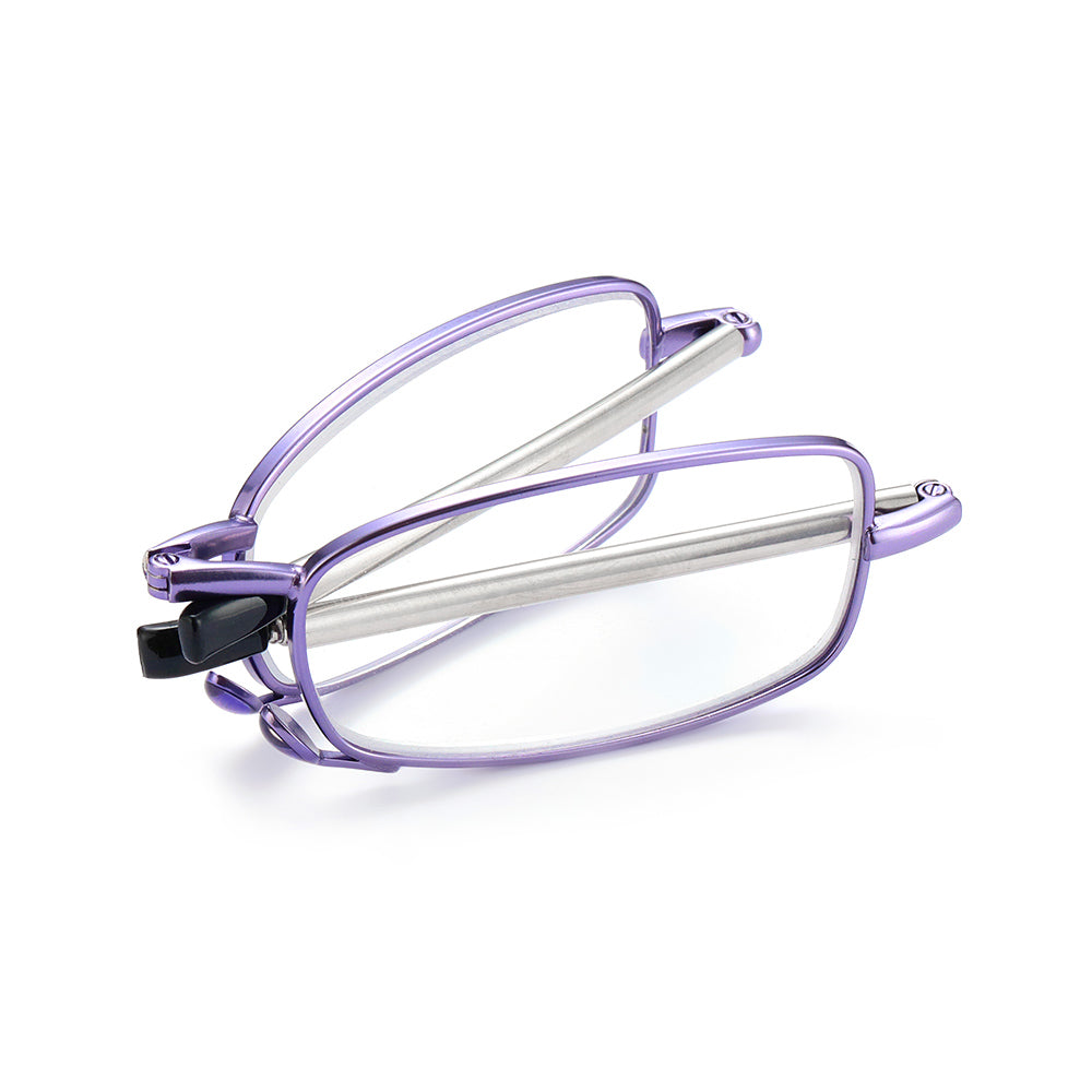 Gootrades Unisex Full Rim Square Alloy Foldable Reading Glasses 5923.