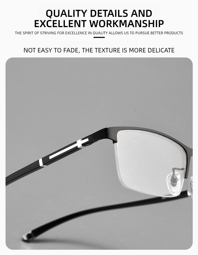 Kansept Unisex Full Rim Square Al-Mg-Titanium Reading Glasses 619211.