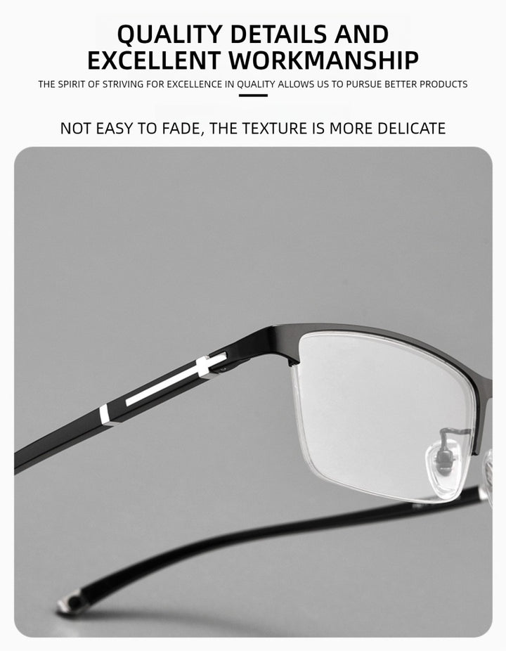 Kansept Unisex Full Rim Square Al-Mg-Titanium Reading Glasses 619211.