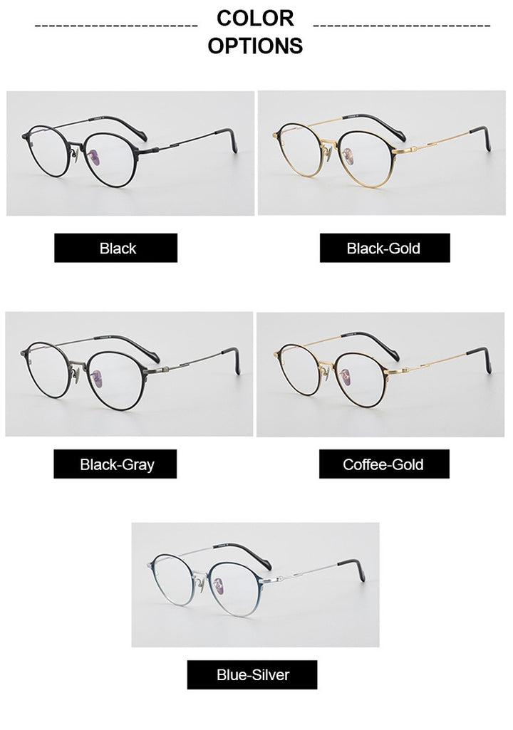 Chashma Ochki Unisex Full Rim Round Titanium Eyeglasses 360046 — view 2 | Chashma Ochki at FuzWeb
