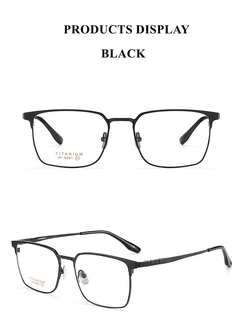 Chashma Ottica Unisex Full Rim Square Titanium Eyeglasses 976261 FuzWeb