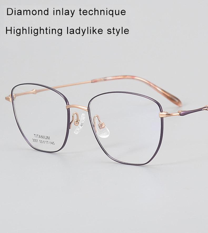 Krasivyy Womens Full Rim Square Cat Eye Titanium Eyeglasses 443007 — view 2 | Krasivyy at FuzWeb