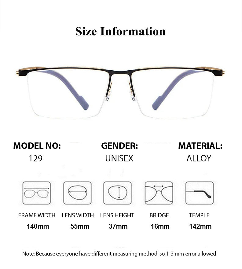 Chashma Ottica Mens Semi Rim Square Alloy Eyeglasses 642129 — view 1 | Chashma Ottica at FuzWeb