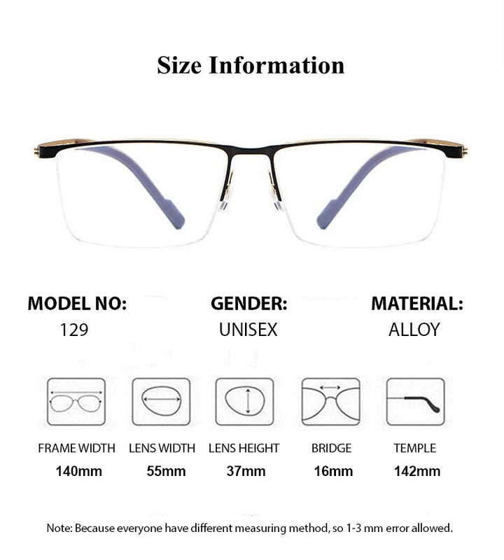 Chashma Ottica Mens Semi Rim Square Alloy Eyeglasses 642129 — view 1 | Chashma Ottica at FuzWeb