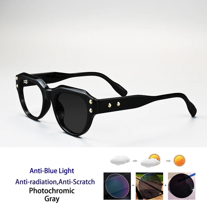 Kocolior Unisex Full Rim Oval Tr 90 Photochromic Reading Glasses 671027.