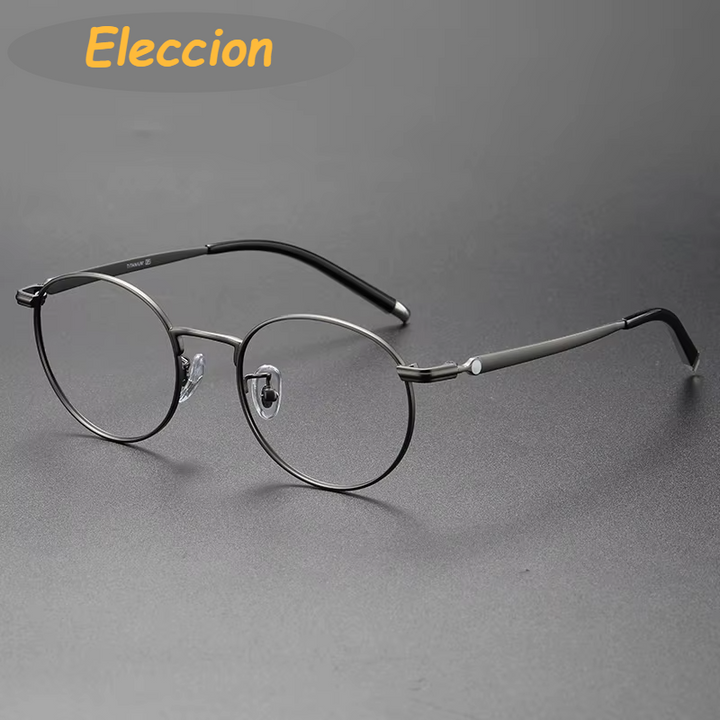 Eleccion Women's Full Rim Oval Round Titanium Eyeglasses 717209 Full Rim Brightzone Gray