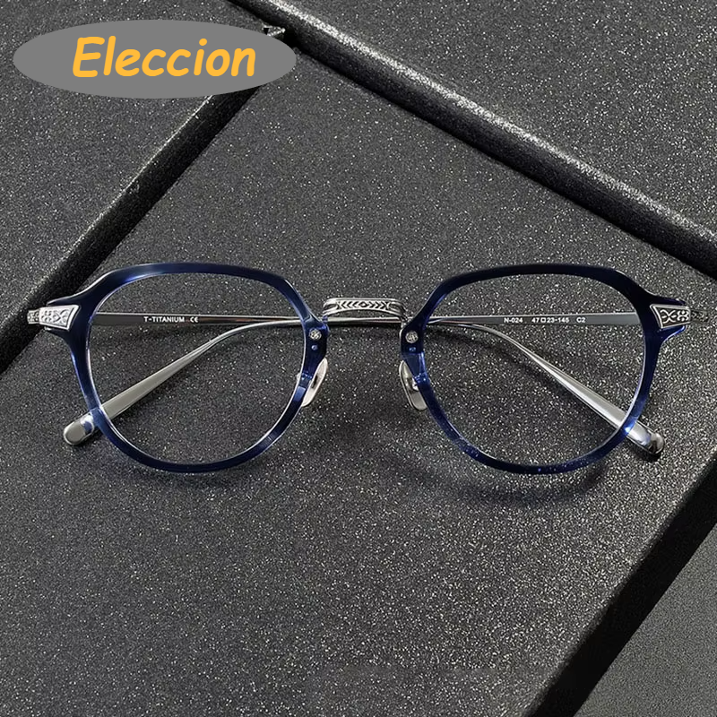 Eleccion Women's Full Rim Oval Titanium Acetate Eyeglasses 94024 Full Rim Eleccion