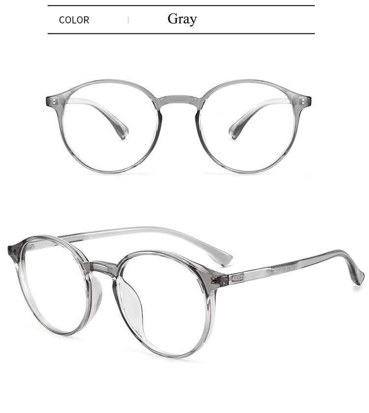 Bclear Unisex Full Rim Round Tr 90 Titanium Eyeglasses 90302.