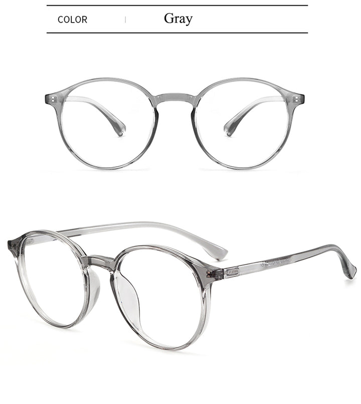 Bclear Unisex Full Rim Round Tr 90 Titanium Eyeglasses 90302.