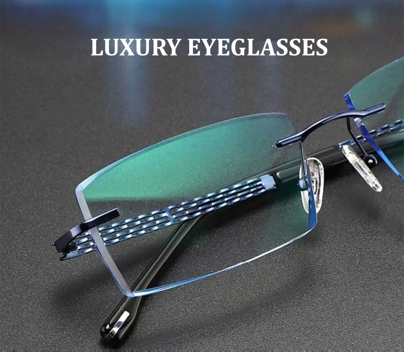 Chashma Ottica Mens Rimless Square Titanium Eyeglasses 377616 — view 2 | Chashma Ottica at FuzWeb