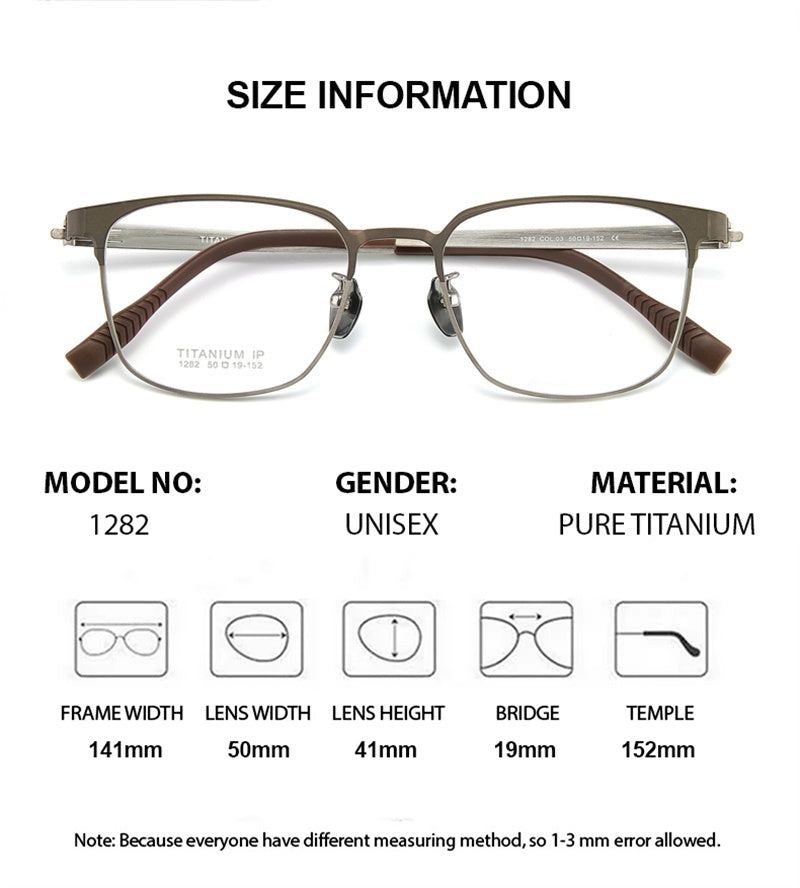 Chashma Ochki Unisex Full Rim Square Titanium Eyeglasses 881282 — view 2 | Chashma Ochki at FuzWeb