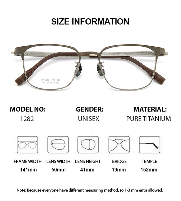 Chashma Ochki Unisex Full Rim Square Titanium Eyeglasses 881282 — view 2 | Chashma Ochki at FuzWeb