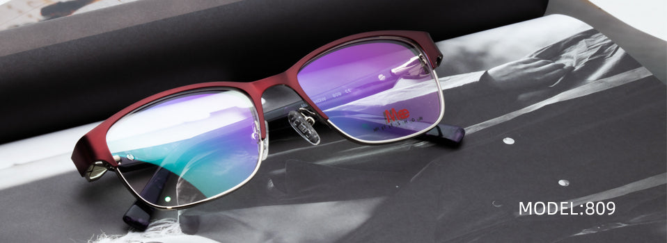 Meeshow Womens Eyeglasses Square Titanium Allow 809 — view 1 | Meeshow at FuzWeb