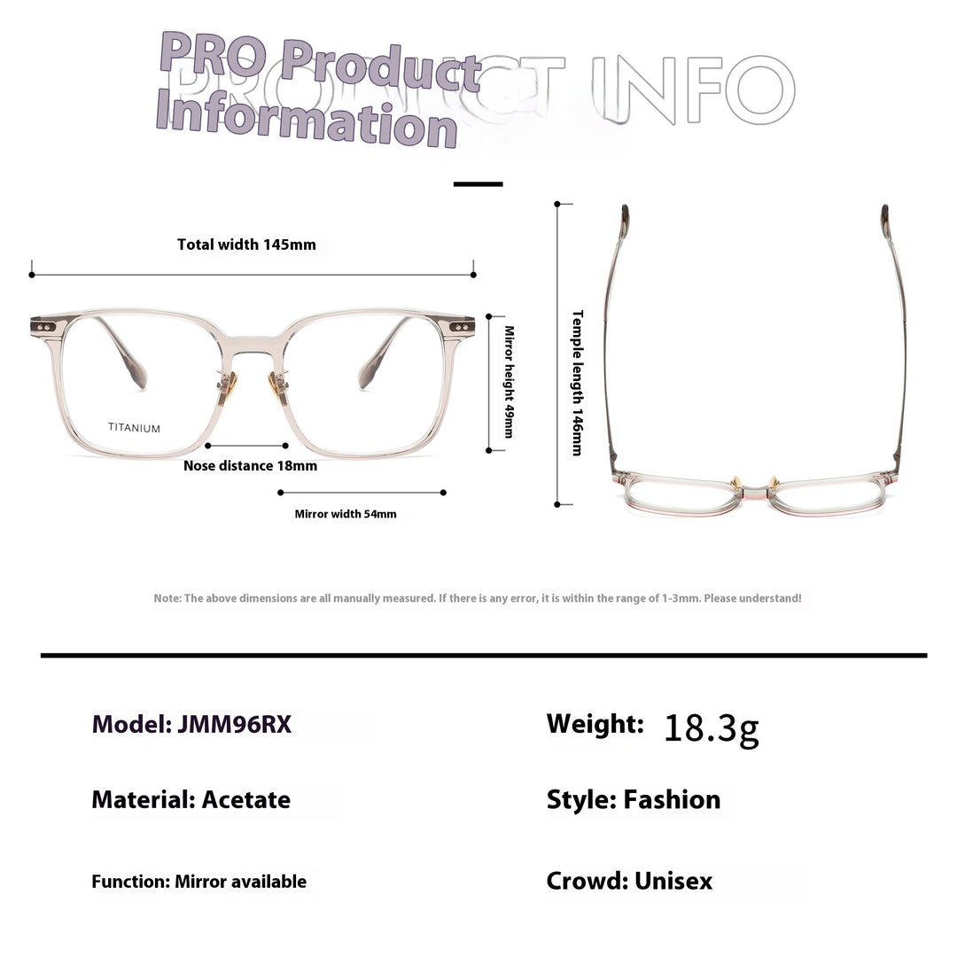 Aror JMM96RX Eyeglasses — Frame Dimensions and Sizing Chart