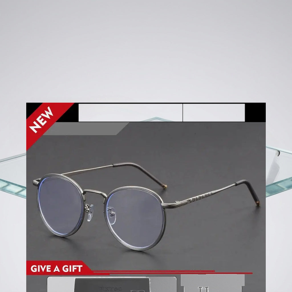 VIcky Unisex Full Rim Oval Round Tr 90 Titanium Reading Glasses 10437 - Luxury Studio View