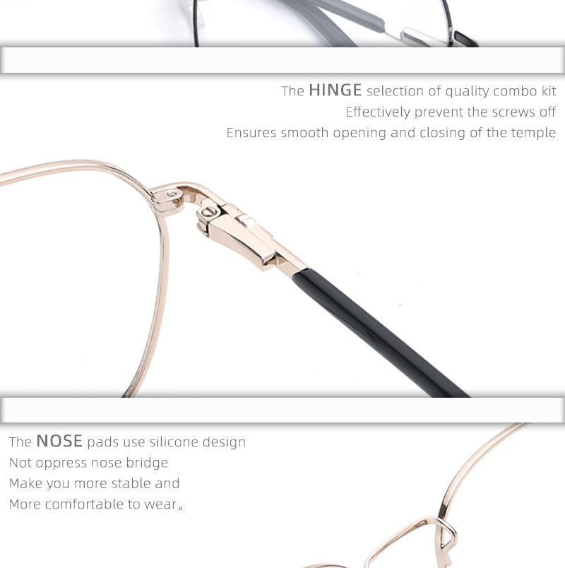 Laoyehui Unisex Eyeglasses Alloy Ultra Light Polygon Frame 9012.