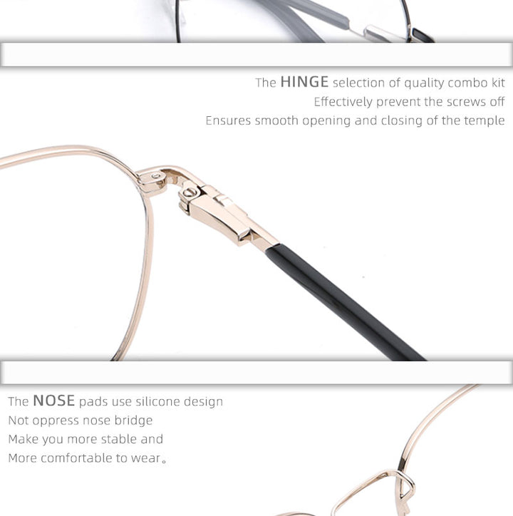 Laoyehui Unisex Eyeglasses Alloy Ultra Light Polygon Frame 9012.