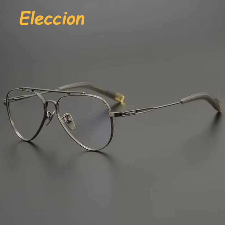 Eleccion Unisex Full Rim Oval Double Bridge Titanium Eyeglasses 942101 Full Rim Eleccion