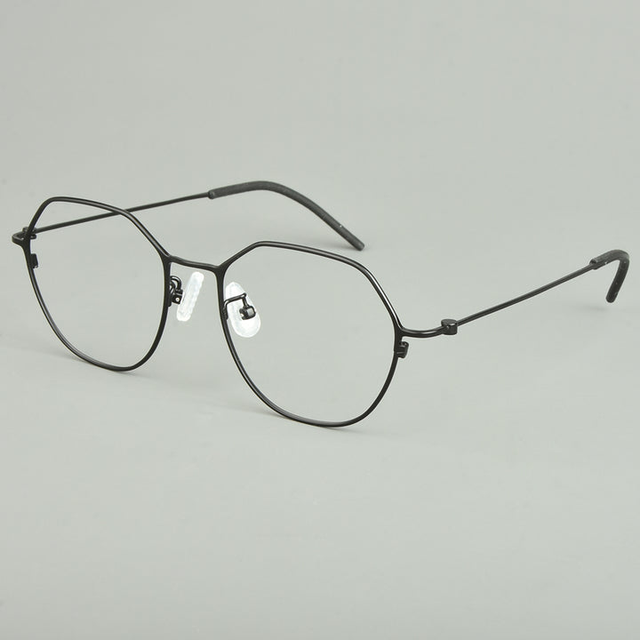 Aimee Unisex Full Rim Flat Top Polygon Titanium Eyeglasses 51541 — view 1 | Aimee at FuzWeb