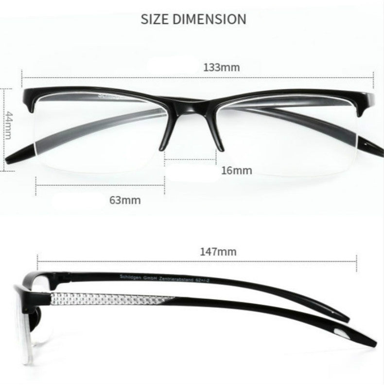 Brightzone Unisex Semi Rim Square Acetate Reading Glasses 2825 — view 2 | Brightzone at FuzWeb