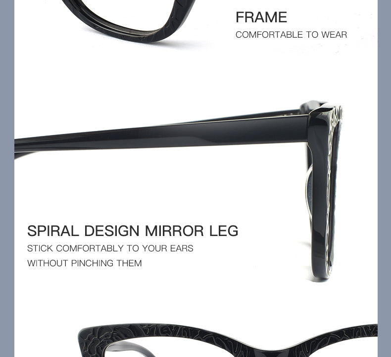 Hotochki Womens Full Rim Cat Eye TR-90 Resin Acetate Frame Eyeglasses Z508 — view 3 | Hotochki at FuzWeb