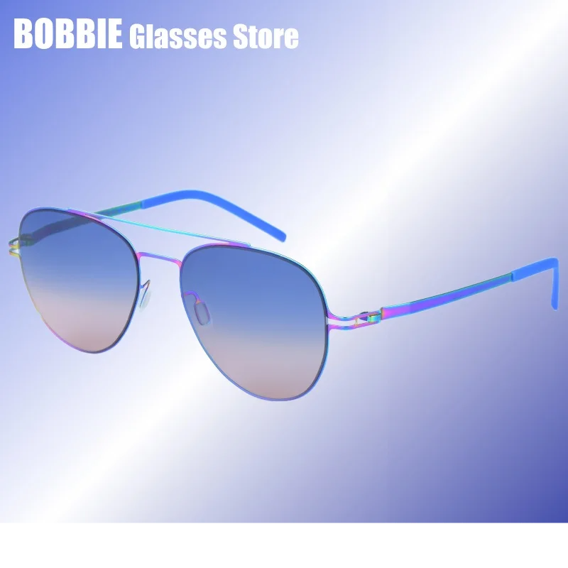 Bobbie Unisex Full Rim Oval Double Bridge Steel Sunglasses 565219