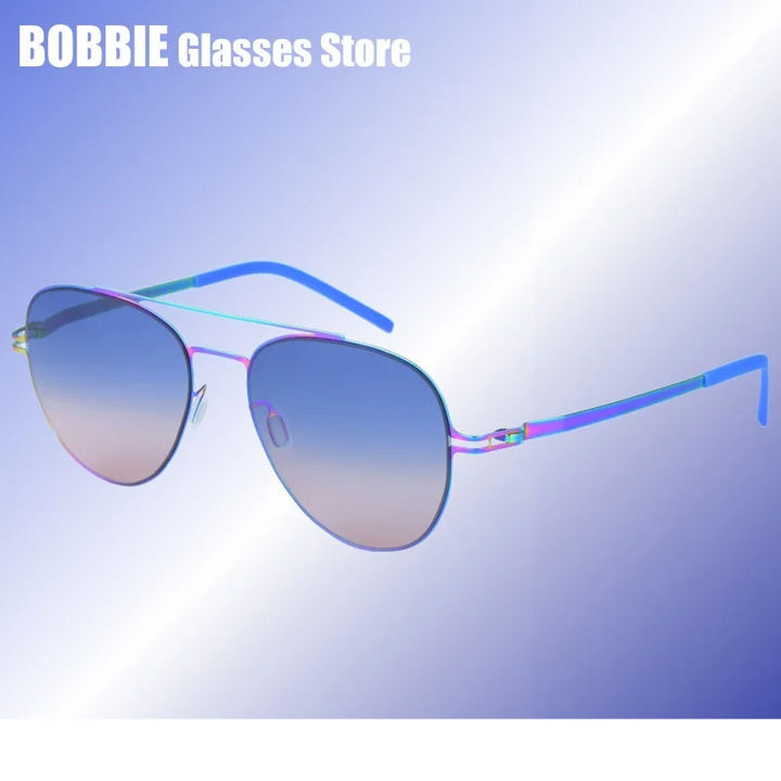 Bobbie Unisex Full Rim Oval Double Bridge Steel Sunglasses 565219