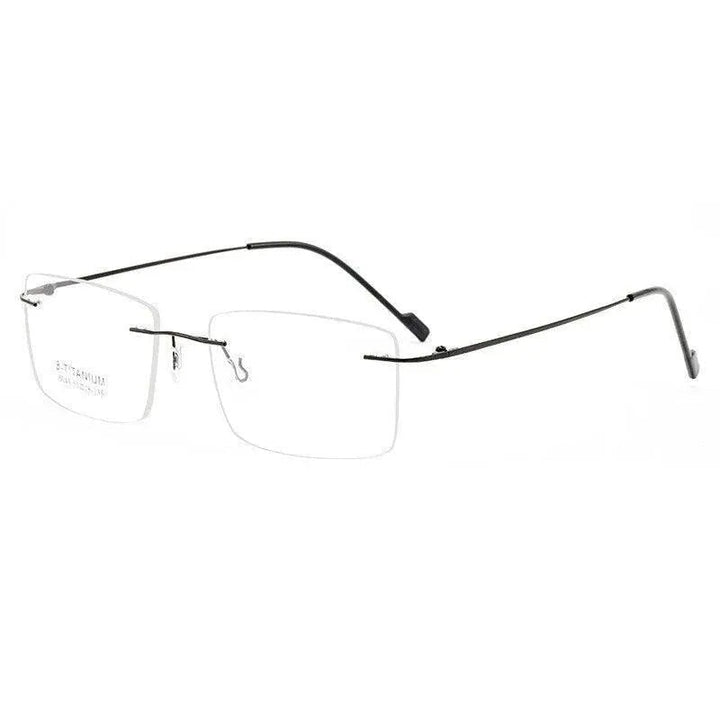 Chashma Ottica Unisex Rimless Square Rectangle Titanium Eyeglasses 763