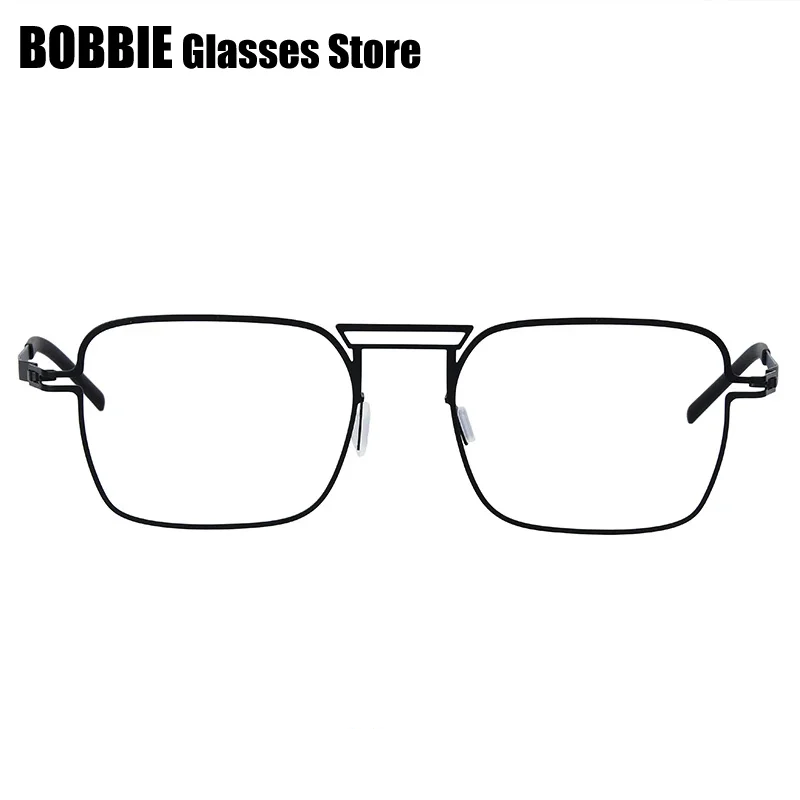 Bobbie Unisex Full Rim Square Double Bridge Steel Eyeglasses 514119