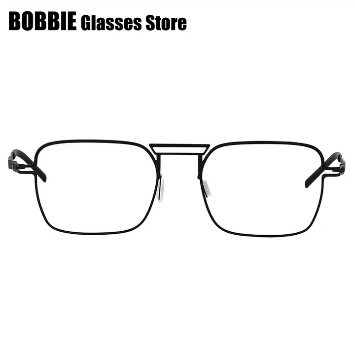 Bobbie Unisex Full Rim Square Double Bridge Steel Eyeglasses 514119