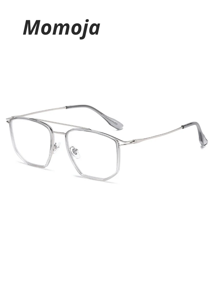 Momoja Unisex Full Rim Square Double Bridge Tr 90 Alloy Eyeglasses 41039
