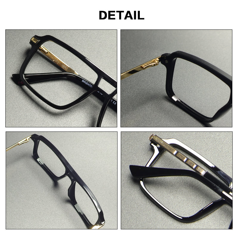 Gatenac Unisex Full Rim Square Double Bridge Tr 90 Titanium Reading Glasses G84004 — view 2 | Gatenac at FuzWeb