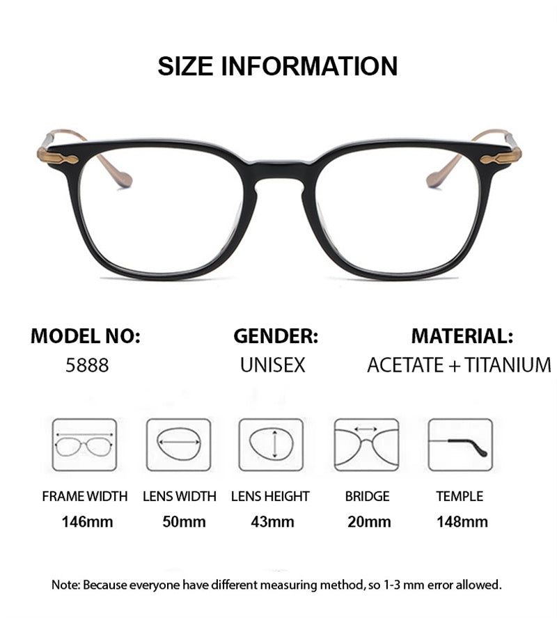 Chashma Ottica Unisex Full Rim Square Acetate Titanium Eyeglasses 695888 — view 1 | Chashma Ottica at FuzWeb