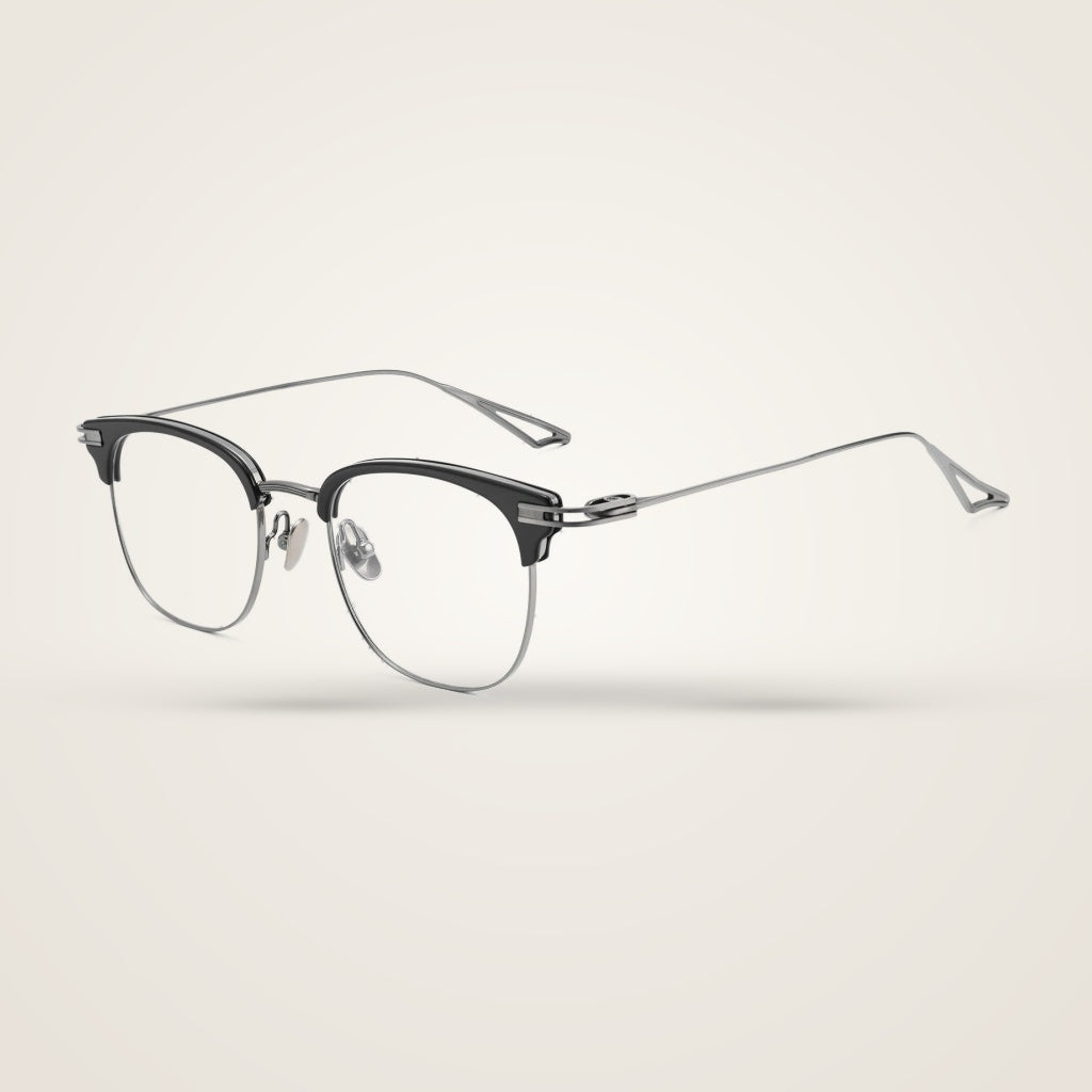 Bclear Unisex Half Rim Square TR90 Titanium Eyeglasses 80915P — view 3 | Bclear at FuzWeb