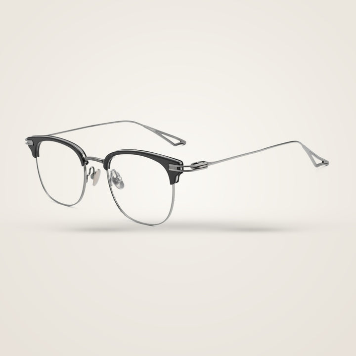 Bclear Unisex Half Rim Square TR90 Titanium Eyeglasses 80915P — view 3 | Bclear at FuzWeb
