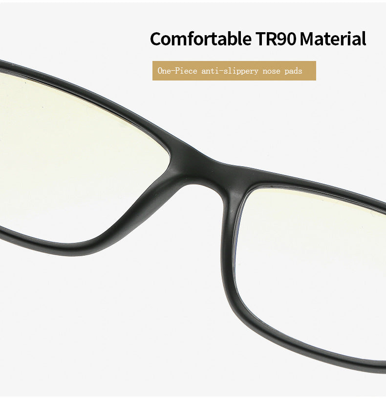 Mens Tr 90 Full Rim Square Frame Eyeglasses Anti Blue Light — view 4 | Bclear at FuzWeb